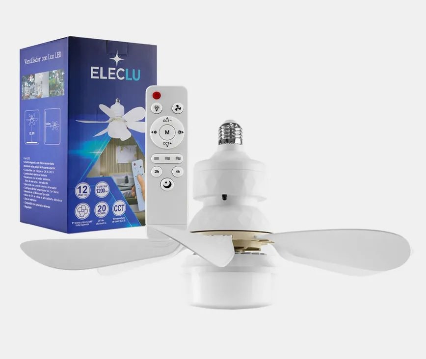 FOCO 12W CON VENTILADOR Y CONTROL REMOTO ELECLU